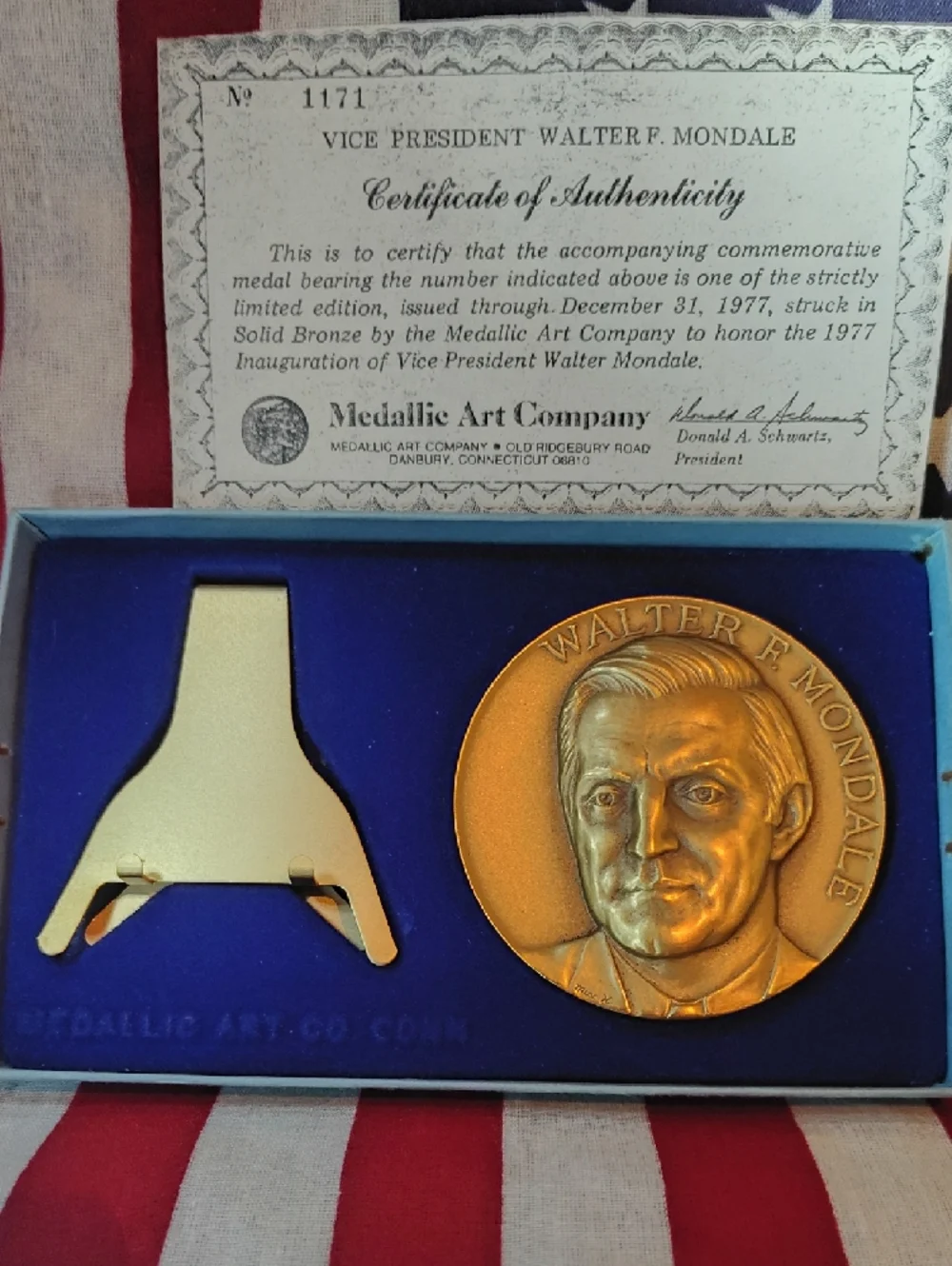 🌹PRISTINE 1977 Walter Mondale Official Inaugural Medal – Low# Limited Edition🌹